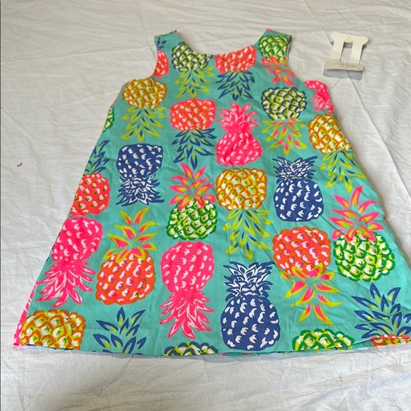 Tommy Bahama Girls 7 Pineapple Shift Dress Bright Multi Cotton Lined NEW - Picture 1 of 7